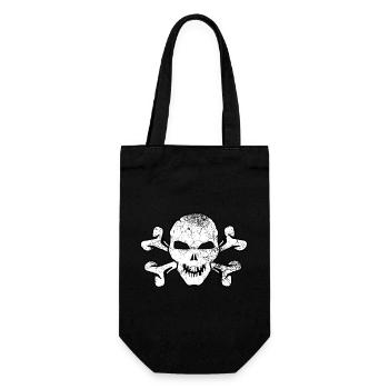 Cracked Skull And Crossbones - Gift Bag for Bottles - black - Front