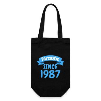 36 years birthday gift sarcastic since 1987 - Gift Bag for Bottles - black - Front