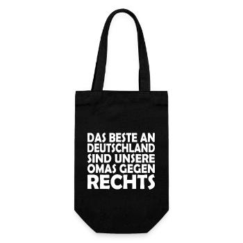 beste an deutschland sind unsere omas gegen rechts - Geschenkbeutel für Flaschen - Schwarz - Vorne