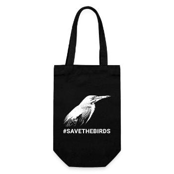 Wächter der Natur #Grünreiher #savethebirds - Geschenkbeutel für Flaschen - Schwarz - Vorne