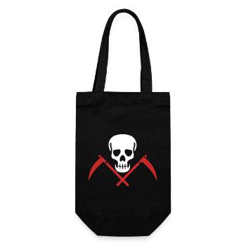 Totenkopf mit Sichel - Geschenkbeutel für Flaschen - Schwarz - Vorne