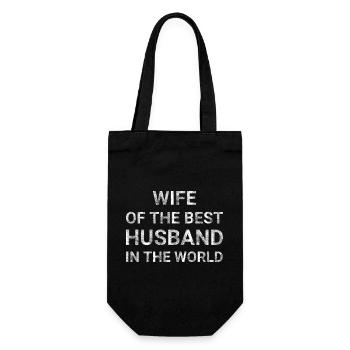 Wife of the best husband in the World - Gift Bag for Bottles - black - Front