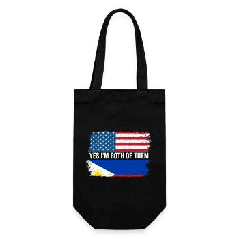 Yes I'm Both Of Them A Filipino American Fil-Am - Geschenkbeutel für Flaschen - Schwarz - Vorne