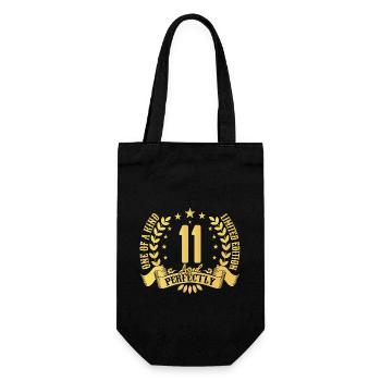 11 Jahre Geburtstagsgeschenk 11 Jahre - Geschenkbeutel für Flaschen - Schwarz - Vorne