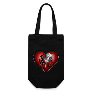 Clef de microphone Stars Heart - Sac à bouteille - noir - Devant