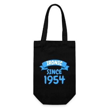 Ironic since 1954 Party Gift 69th Birthday - Gift Bag for Bottles - black - Front