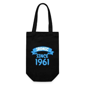 Ironic since 1961 Party Gift 62nd Birthday - Gift Bag for Bottles - black - Front
