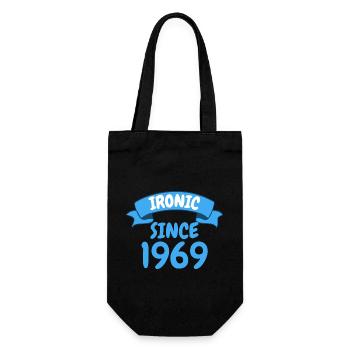 Ironisch seit 1969 Party Geschenk 54. Geburtstag - Geschenkbeutel für Flaschen - Schwarz - Vorne