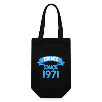Ironisch seit 1971 Party Geschenk 52. Geburtstag - Geschenkbeutel für Flaschen - Schwarz - Vorne