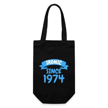 Ironisch seit 1974 Party Geschenk 49. Geburtstag - Geschenkbeutel für Flaschen - Schwarz - Vorne