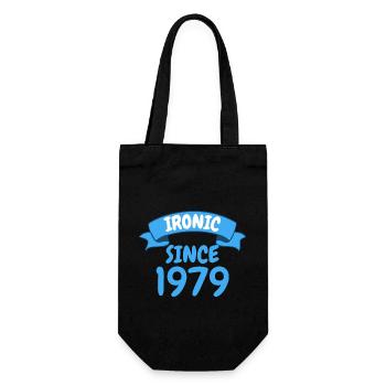 Ironisch seit 1979 Party Geschenk 44. Geburtstag - Geschenkbeutel für Flaschen - Schwarz - Vorne