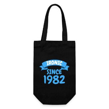 Ironisch seit 1982 Party Geschenk 41. Geburtstag - Geschenkbeutel für Flaschen - Schwarz - Vorne