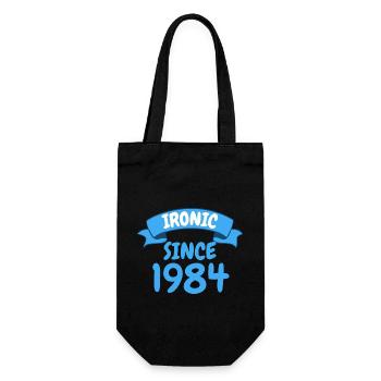 Ironisch seit 1984 Party Geschenk 39. Geburtstag - Geschenkbeutel für Flaschen - Schwarz - Vorne