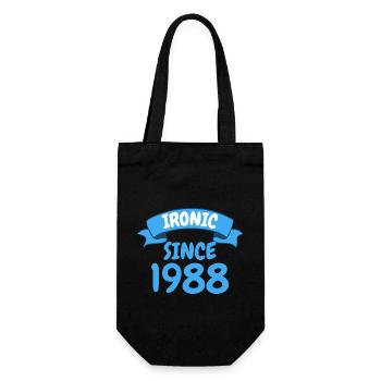 Ironisch seit 1988 Party Geschenk 35. Geburtstag - Geschenkbeutel für Flaschen - Schwarz - Vorne