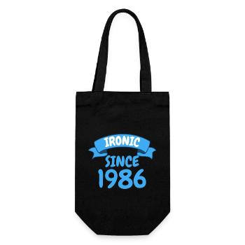Ironisch seit 1986 Party Geschenk 37. Geburtstag - Geschenkbeutel für Flaschen - Schwarz - Vorne