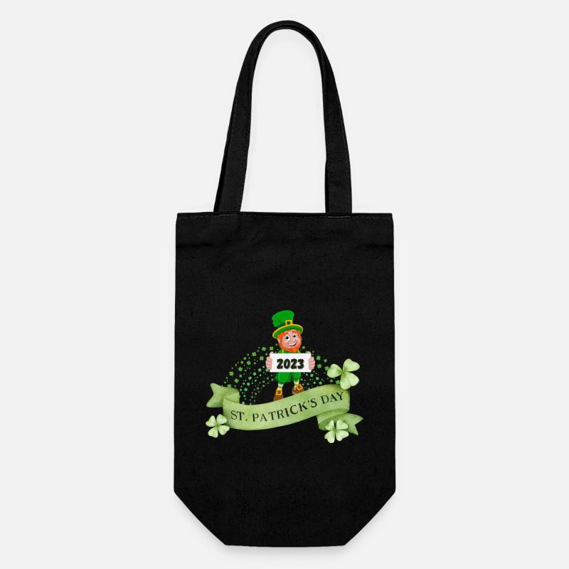 Saint-Patrick 2023 Leprechaun avec Clover Ireland - Sac à bouteille - noir