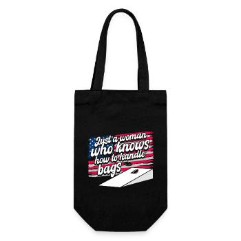 Cornhole Women Funny Backyard Game - Gift Bag for Bottles - black - Front