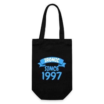 Ironisch seit 1997 Party Geschenk 26. Geburtstag - Geschenkbeutel für Flaschen - Schwarz - Vorne