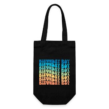 Birthday Boy - Groovy Retro Vintage Birthday - Geschenkbeutel für Flaschen - Schwarz - Vorne