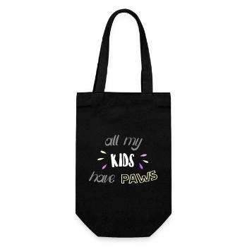 all my KIDS have PAWS - Gift Bag for Bottles - black - Front