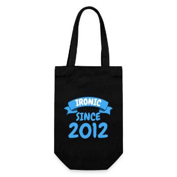 Ironic since 2012 Party Gift 11th Birthday - Gift Bag for Bottles - black - Front