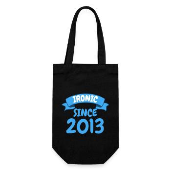 Ironic since 2013 Party Gift 10th Birthday - Gift Bag for Bottles - black - Front