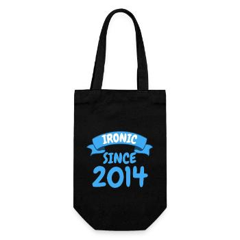 Ironic since 2014 Party Gift 9th Birthday - Gift Bag for Bottles - black - Front