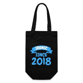 Ironisch seit 2018 Party Geschenk 5. Geburtstag - Geschenkbeutel für Flaschen - Schwarz - Vorne