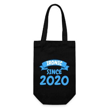 Ironisch seit 2020 Party Geschenk 3. Geburtstag - Geschenkbeutel für Flaschen - Schwarz - Vorne