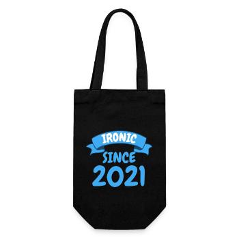 Ironic since 2021 Party Gift 2nd Birthday - Gift Bag for Bottles - black - Front