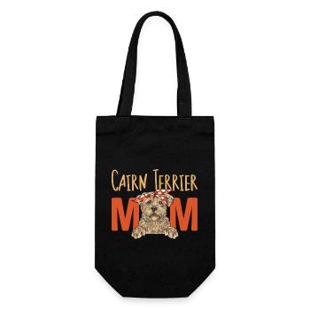 Cairn Terrier Hund - Geschenkbeutel für Flaschen - Schwarz - Vorne