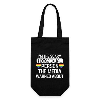 Regenbogen Herz Gay Pride Month Geschenk LGBT - Geschenkbeutel für Flaschen - Schwarz - Vorne