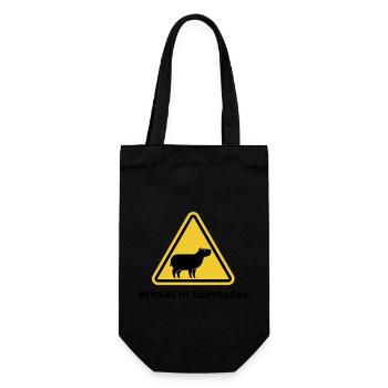 Beware of capybaras - Geschenkbeutel für Flaschen - Schwarz - Vorne
