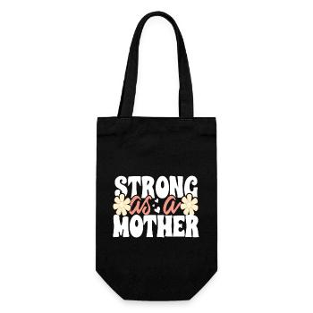 Strong as a Mother Super Mom Superhero Mother - Geschenkbeutel für Flaschen - Schwarz - Vorne