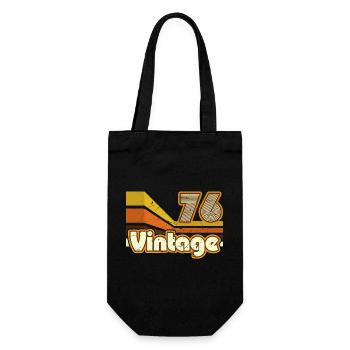 1976 Birthday born in 1976 Retro Vintage - Gift Bag for Bottles - black - Front