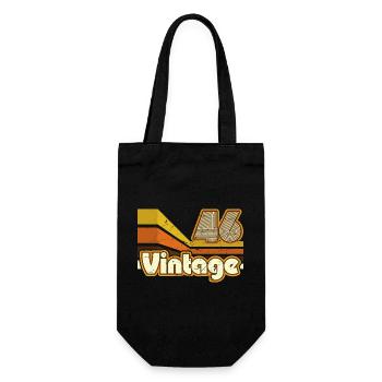 1946 Birthday born in 1946 Retro Vintage - Gift Bag for Bottles - black - Front