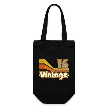 2016 Birthday born in 2016 Retro Vintage - Gift Bag for Bottles - black - Front