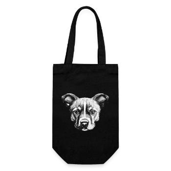 Hund Hunde Rottweiler Haustier Hundehalter - Geschenkbeutel für Flaschen - Schwarz - Vorne