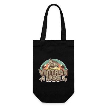 Vintage 1935 Birthday Retro - Gift Bag for Bottles - black - Front