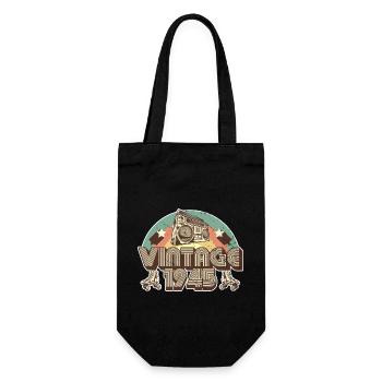 1945 Birthday born in 1945 Retro Vintage - Gift Bag for Bottles - black - Front