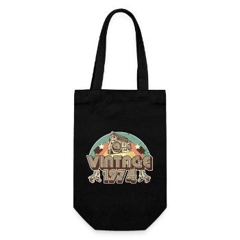 1974 Birthday born in 1974 Retro Vintage - Gift Bag for Bottles - black - Front