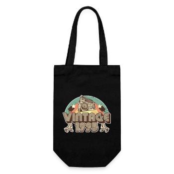 1995 Birthday born in 1995 Retro Vintage - Gift Bag for Bottles - black - Front