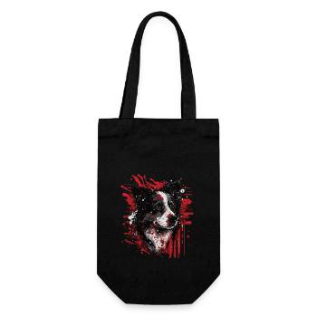Border Collie - Gift Bag for Bottles - black - Front