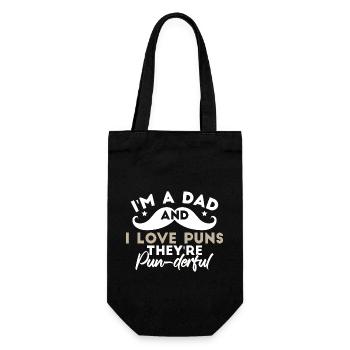 Ich bin ein Vater und ich liebe Wortspiele - Geschenkbeutel für Flaschen - Schwarz - Vorne