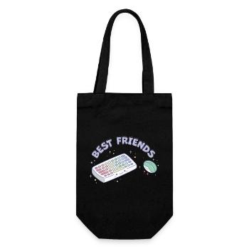 Beste Freunde - Geschenkbeutel für Flaschen - Schwarz - Vorne