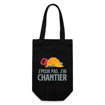 Je peux pas j ai chantier - Sac à bouteille - noir - Devant