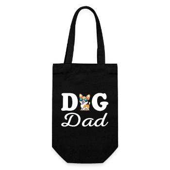 Dog Dad - Geschenkbeutel für Flaschen - Schwarz - Vorne