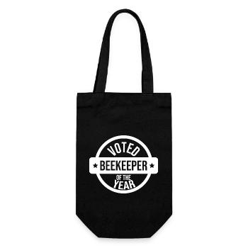 Der Beste Imker der Welt, Geburtstag, Geschenk - Geschenkbeutel für Flaschen - Schwarz - Vorne