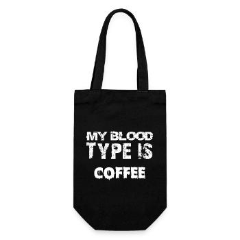 Blood type coffee coffee drinker coffee lover - Gift Bag for Bottles - black - Front