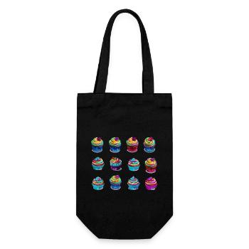 Colorful muffins simply delicious - Gift Bag for Bottles - black - Front